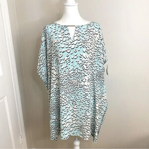 NWT Diane Von Furstenburg SIILK Beonica Leopard Rain Spots Halo Kaftan Dress S